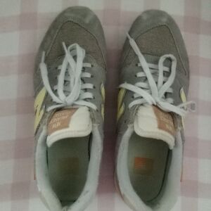 New Balance Gray and Yellow Athletic Shoes